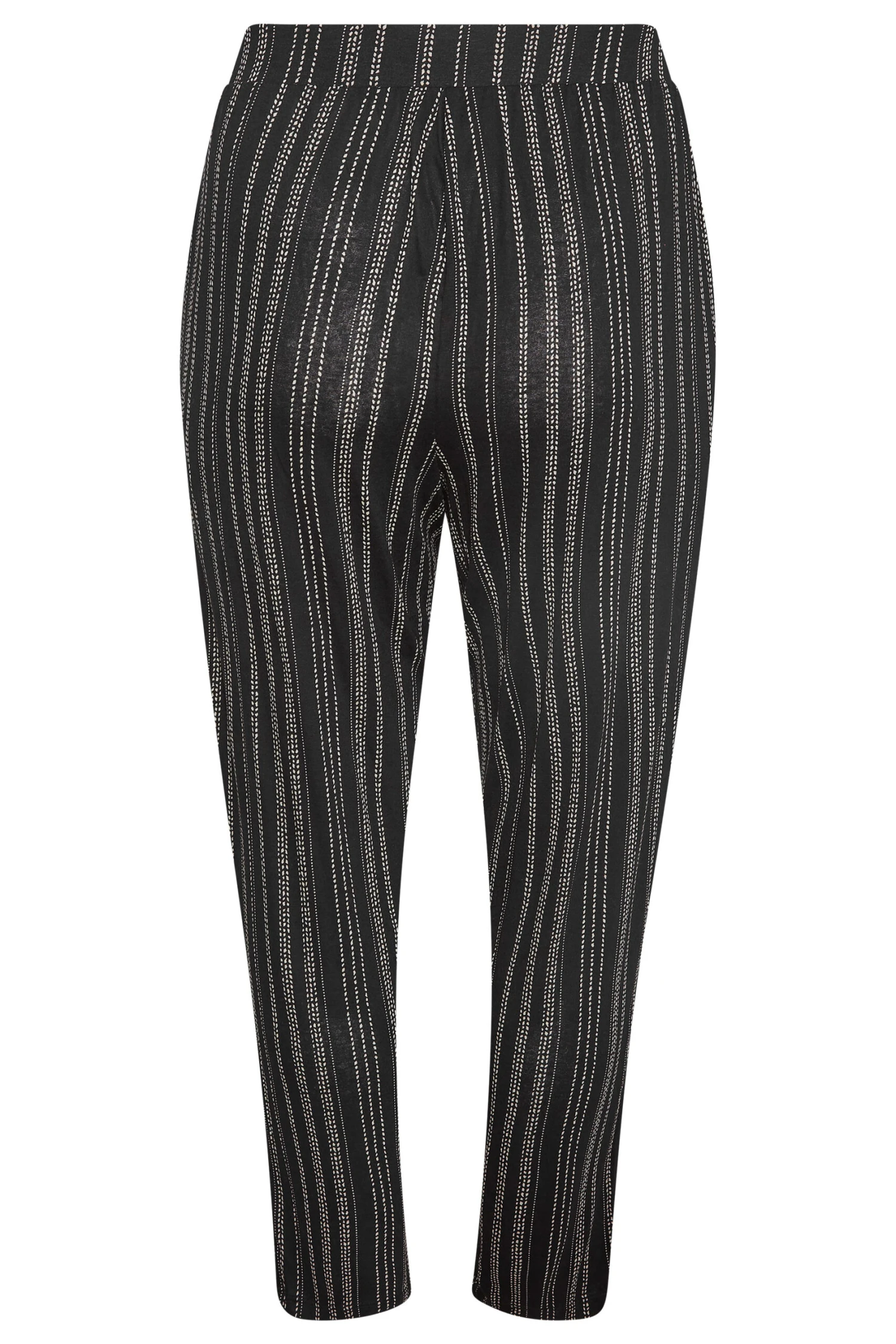 Pantalon Noir En Jersey Design Rayures – Image 6