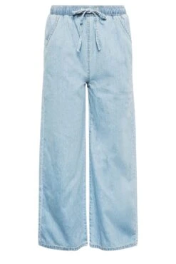 YOURS PETITE - Jean Bleu Clair Wide Leg à Poches
