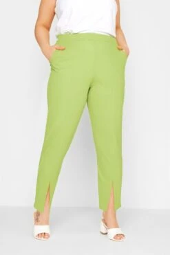 LIMITED COLLECTION - Pantalon Vert Citron Ourlets à Fentes