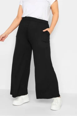 YOURS - Pantalon Noir Stretch Wide Leg