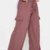 YOURS - Pantalon Rose Poudré Wide Leg Crêpé En Cargo
