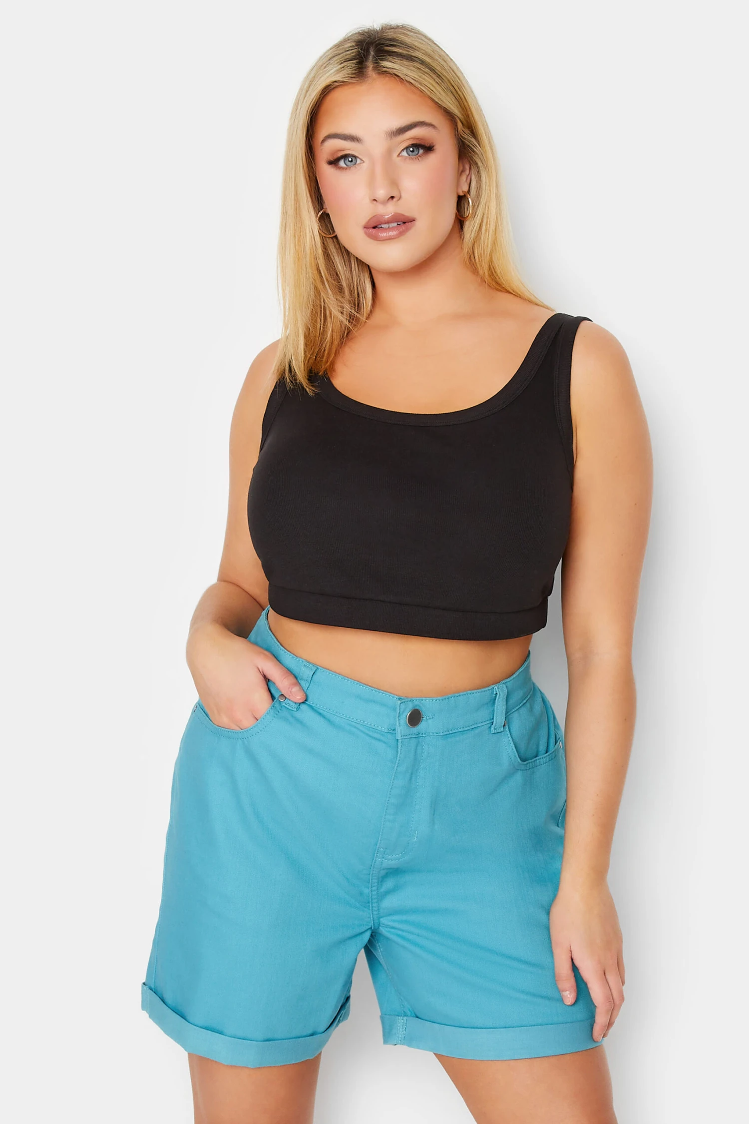 YOURS - Mom Short Bleu Aqua En Jean