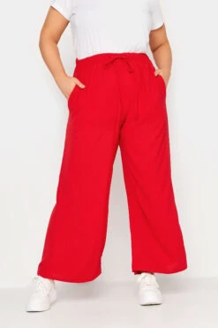 YOURS - Pantalon Rouge En Twill Wide Leg