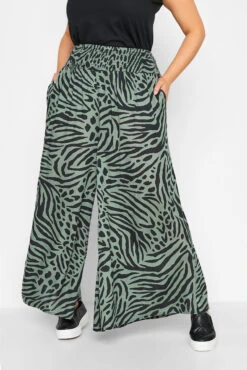 Pantalon Vert Animal Wide Leg